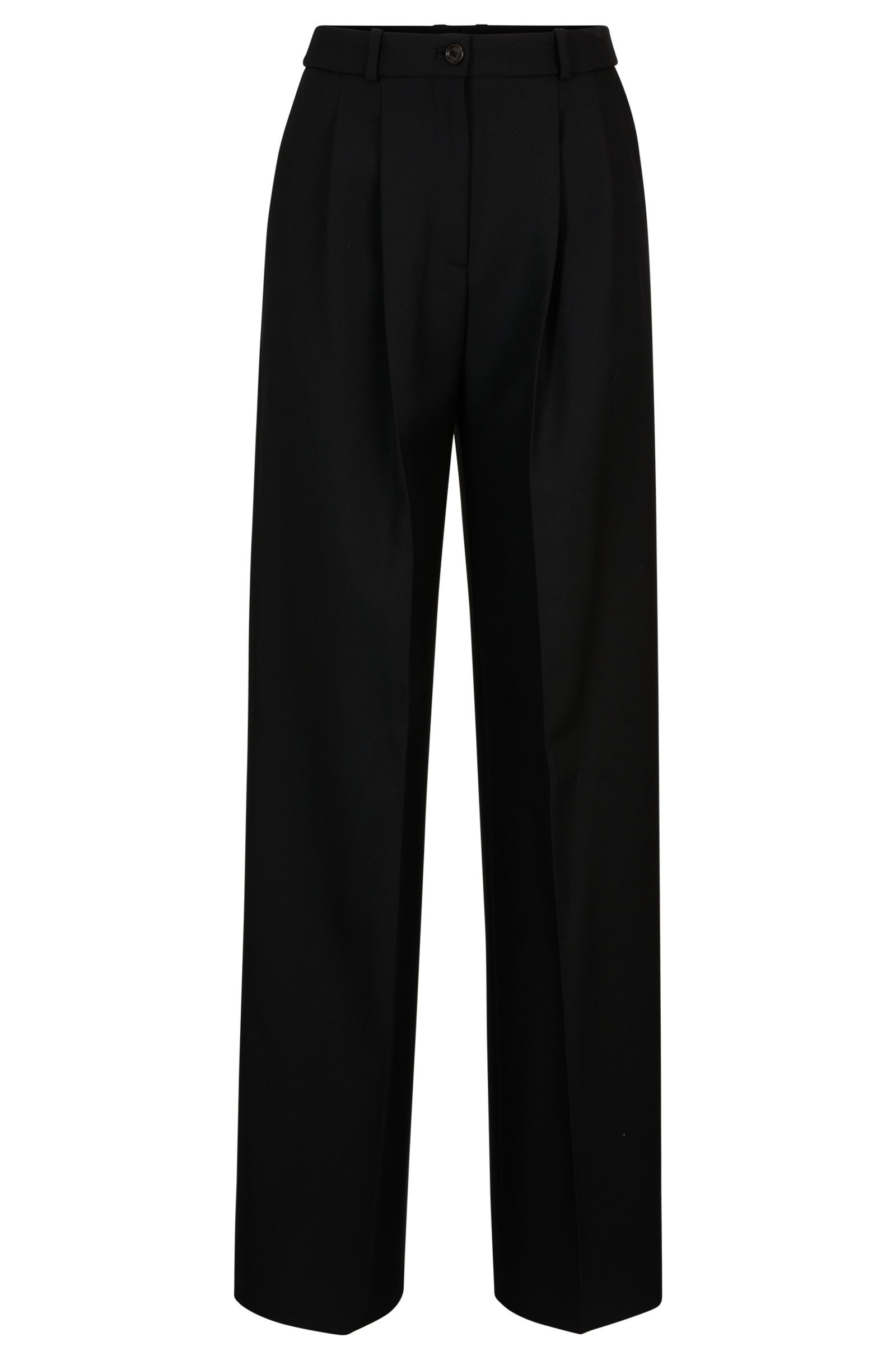 BOSS REGULAR-FIT TROUSERS IN VIRGIN-WOOL TWILL